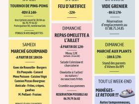 agenda Dordogne Fête votive: ping-pong, marché gourmand et feu d\'artifice