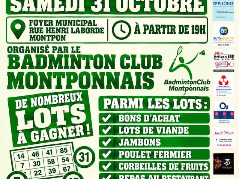 Loto du  Badminton Club