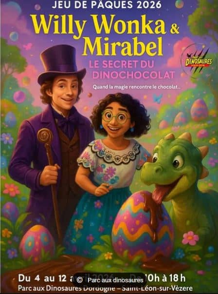 Viens fêter Pâques au parc aux dinosaures du 4 au 12 avril 2026