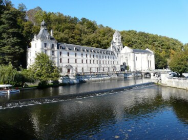 Brantôme Abbey on the banks of the Dronne River