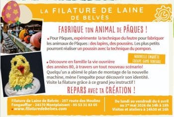La Filature de Belvès - Ateliers de Pâques 2026