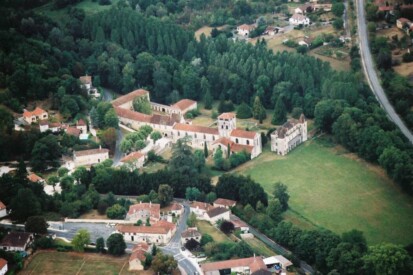 Aerial view of the entire abbey complex of Chancelade