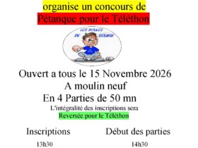 Concours de pétanque pour le Téléthon